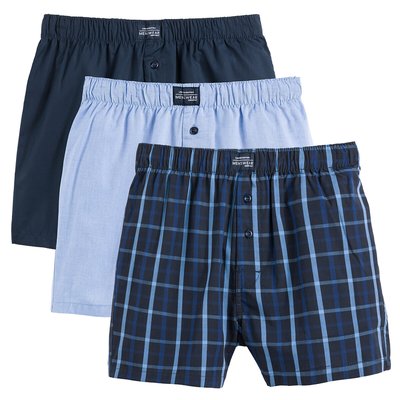 Pack of 3 Detailed Boxers in Organic Cotton LA REDOUTE COLLECTIONS