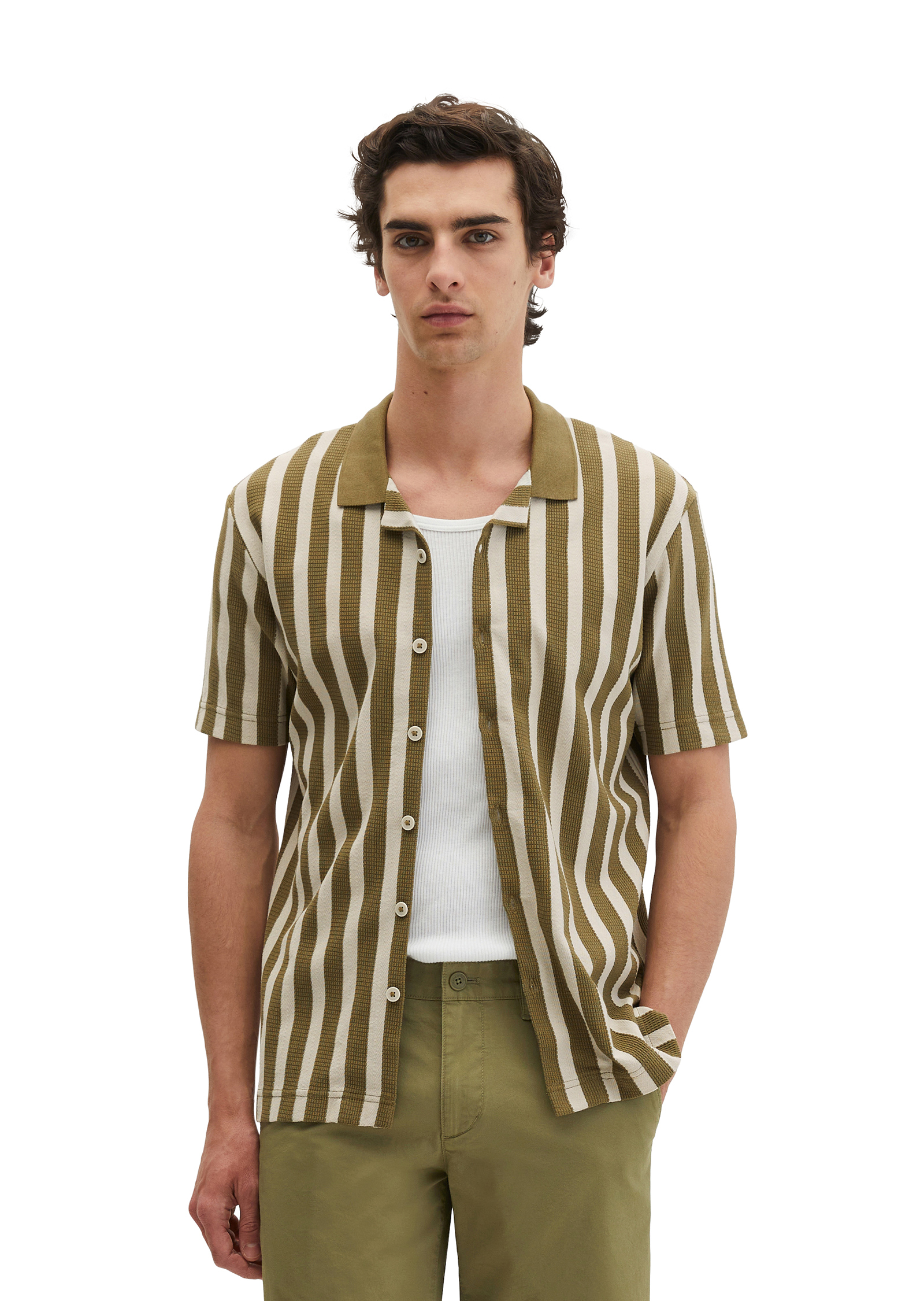 Tee-shirt en jersey DfC regular avec des bandes de couleur et de structure, MARC O'POLO