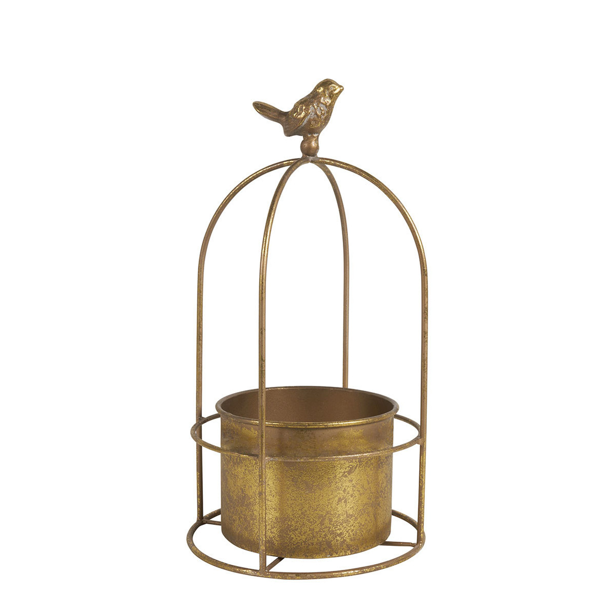 Cache-pot Oiseau en métal 14 x 29 cm, MATHILDE M