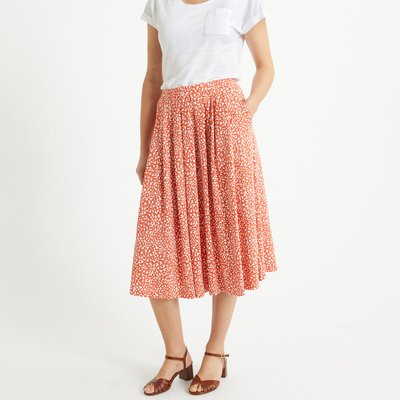 Full Mid-Length Skirt in Floral Print ANNE WEYBURN