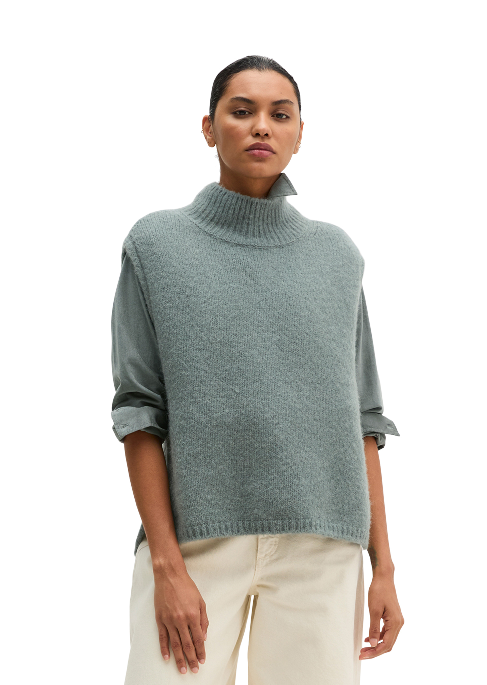 Pull sans manches, coupe classique en un mélange douillet de laine et de laine d'alpaga, MARC O'POLO