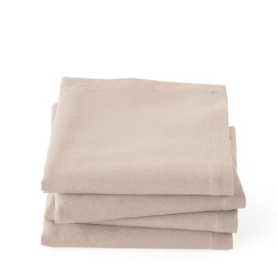 Set of 4 Border Cotton & Linen Table Napkins LA REDOUTE INTERIEURS