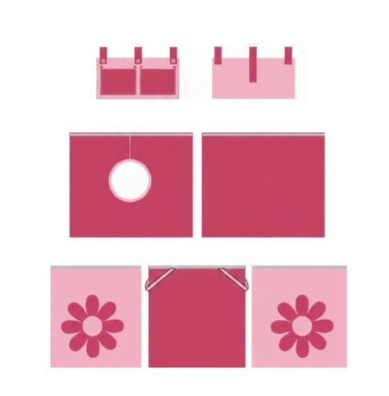 Rideau de lit Pink Flower pour lit Pino, VIPACK