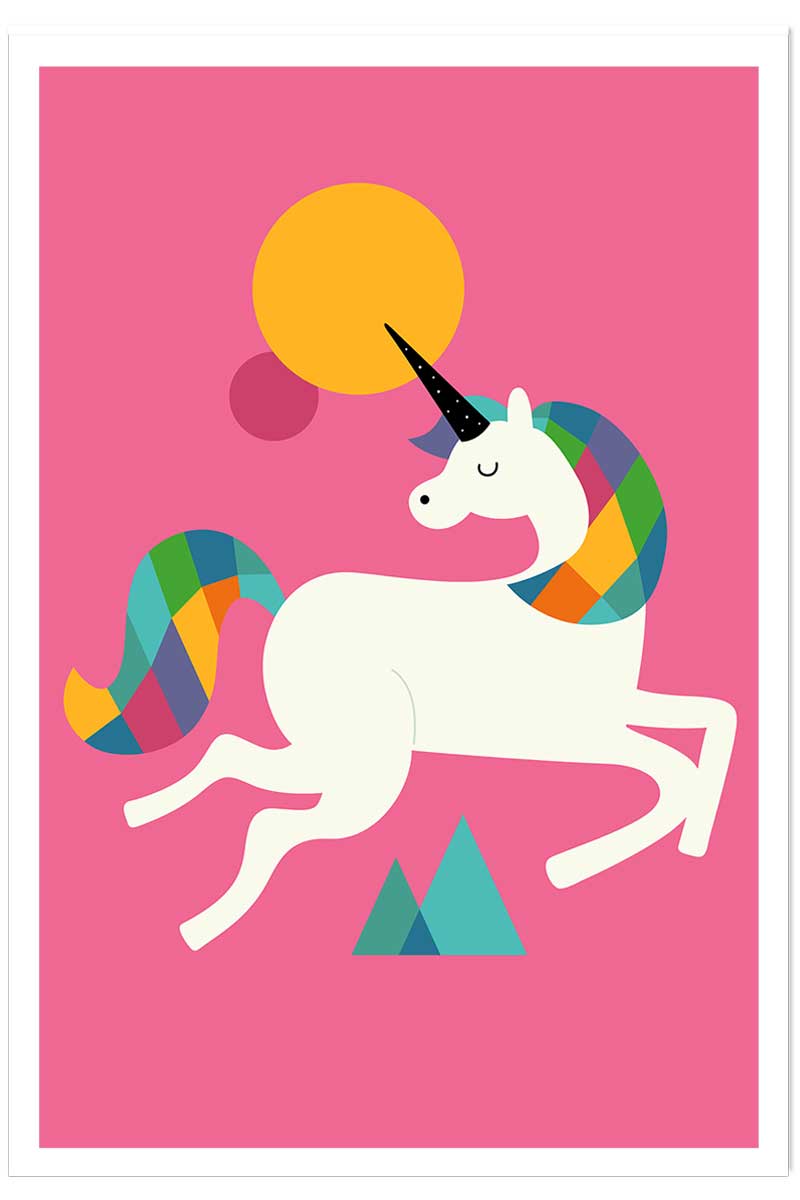 Affiche licorne rose, HEXOA