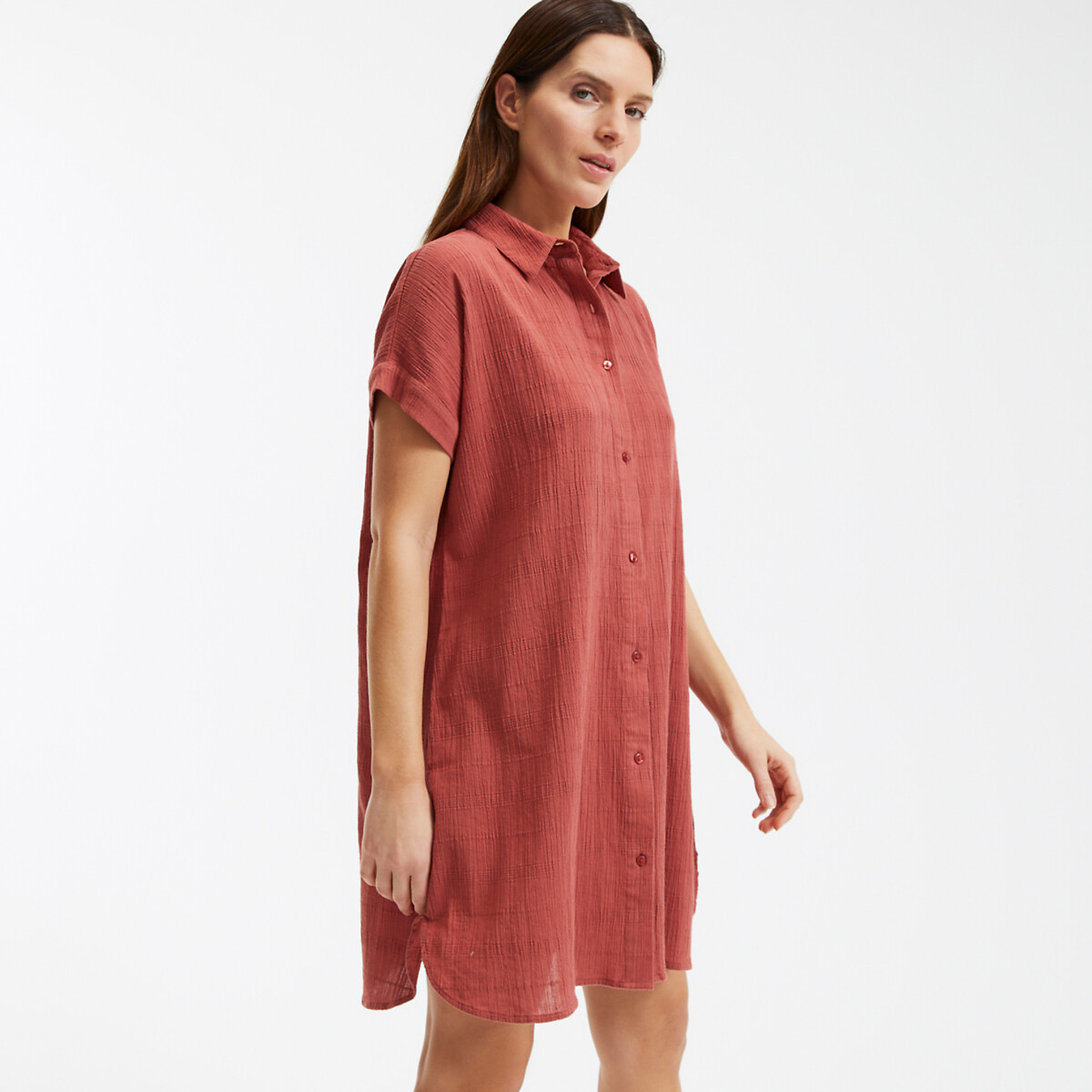Chemise de nuit, en crépon de coton