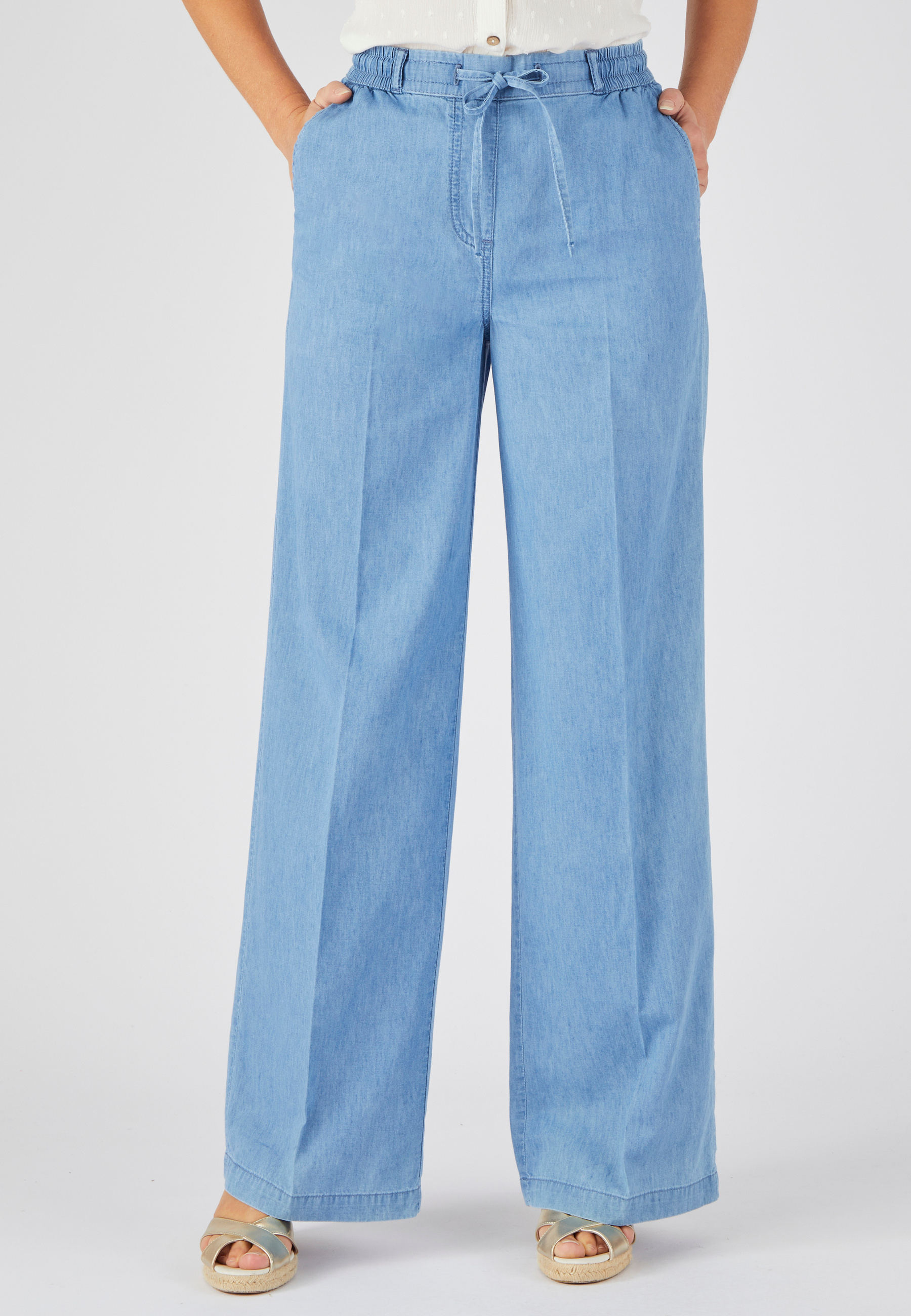 Pantalon large tissu chambray, DAMART