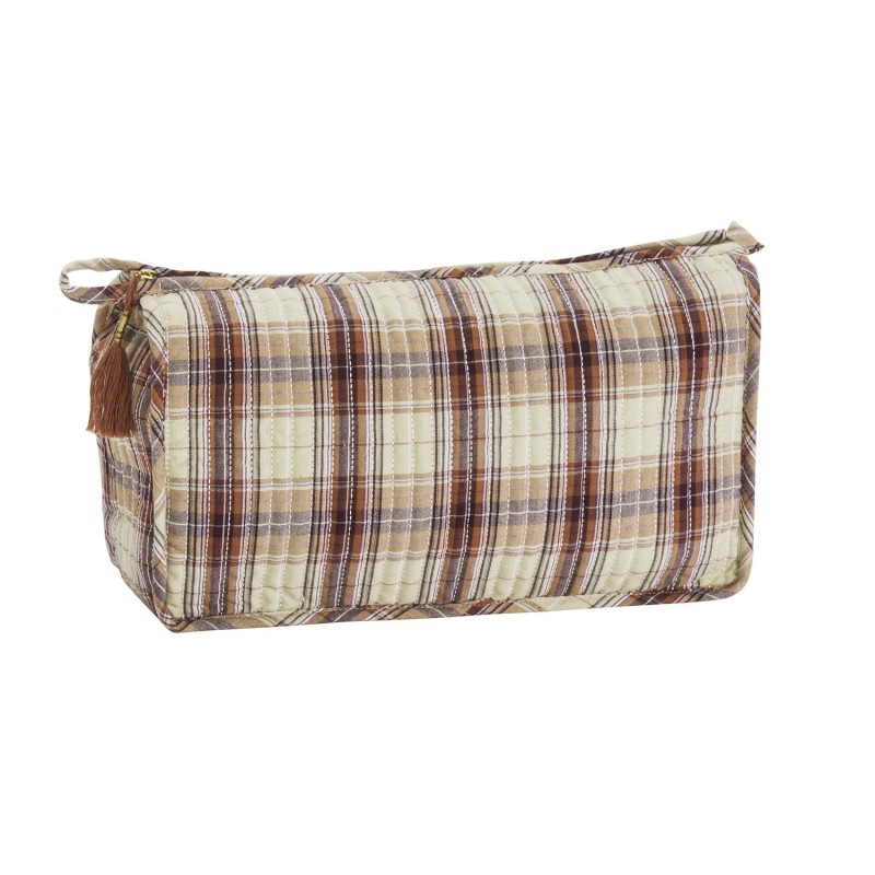 Trousse de toilette tissu imprimé carreaux, MADAM STOLTZ