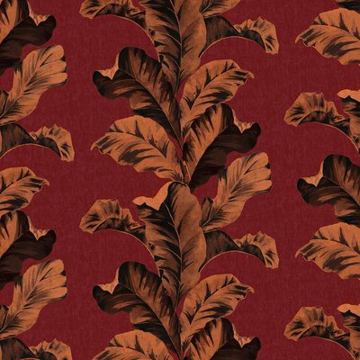 10m Oriental Leaves Red Wallpaper PALOMA HOME