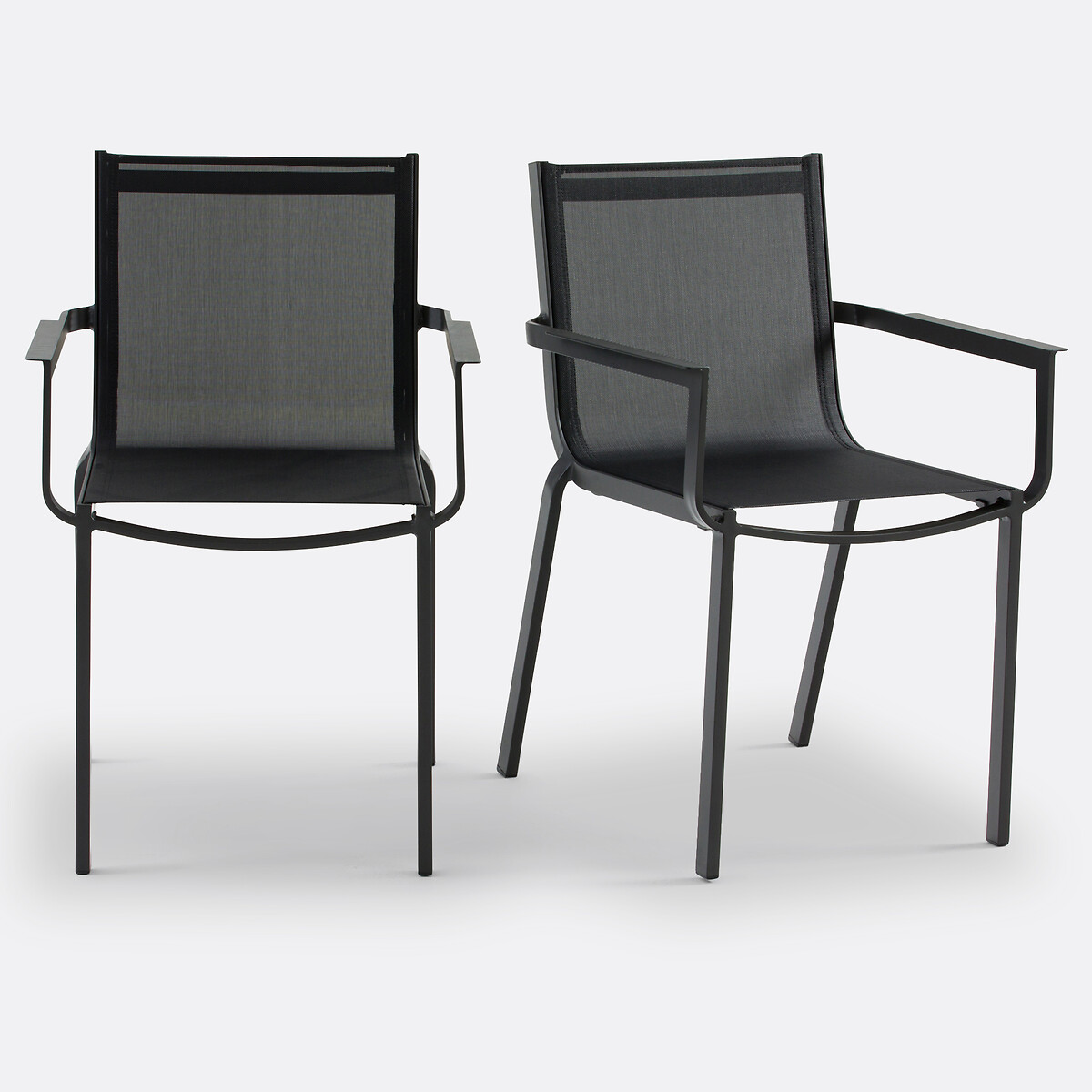 Lot de 2 fauteuils de jardin, aluminium ZORY