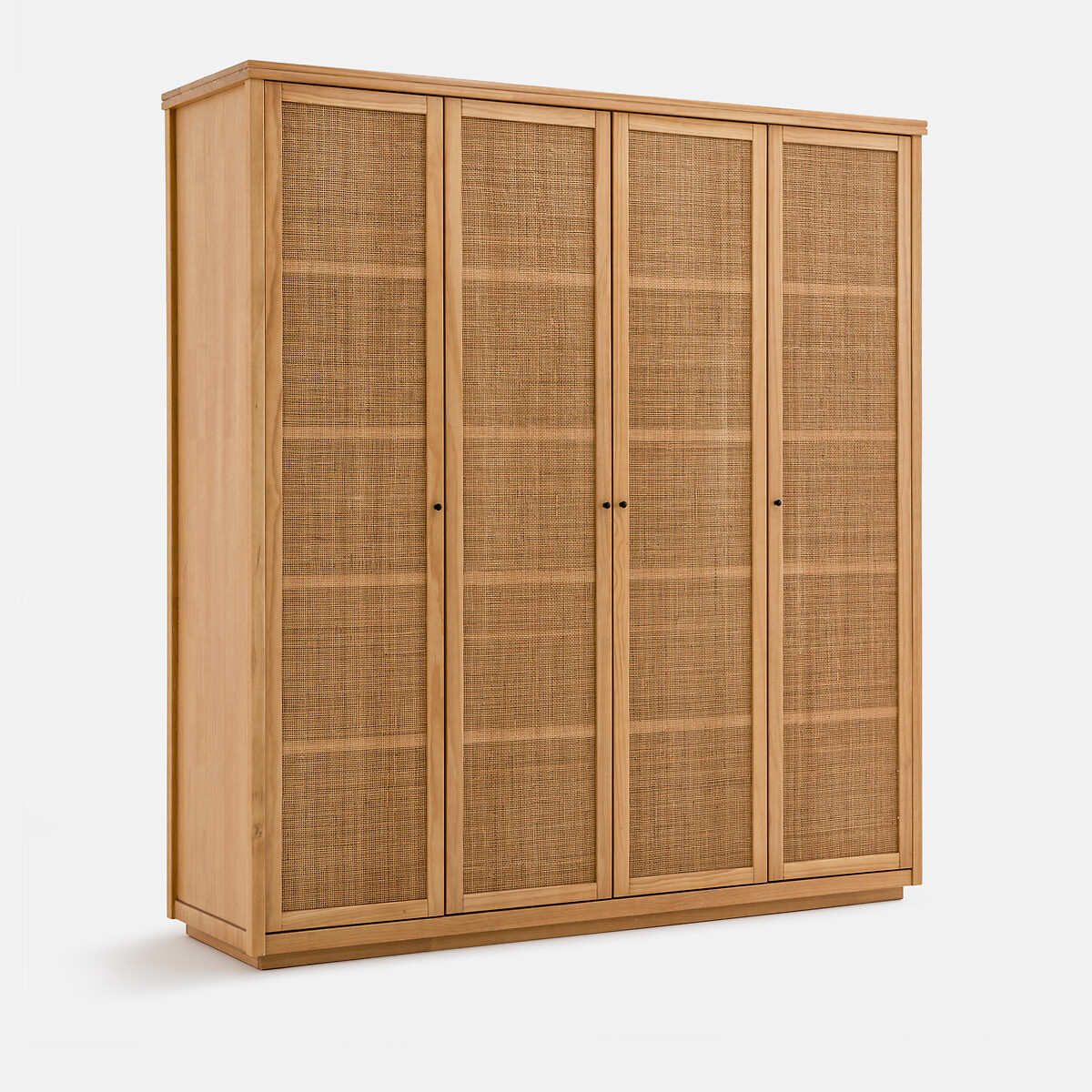 Armoire 4 portes pin massif et cannage, Gabin, LA REDOUTE INTERIEURS