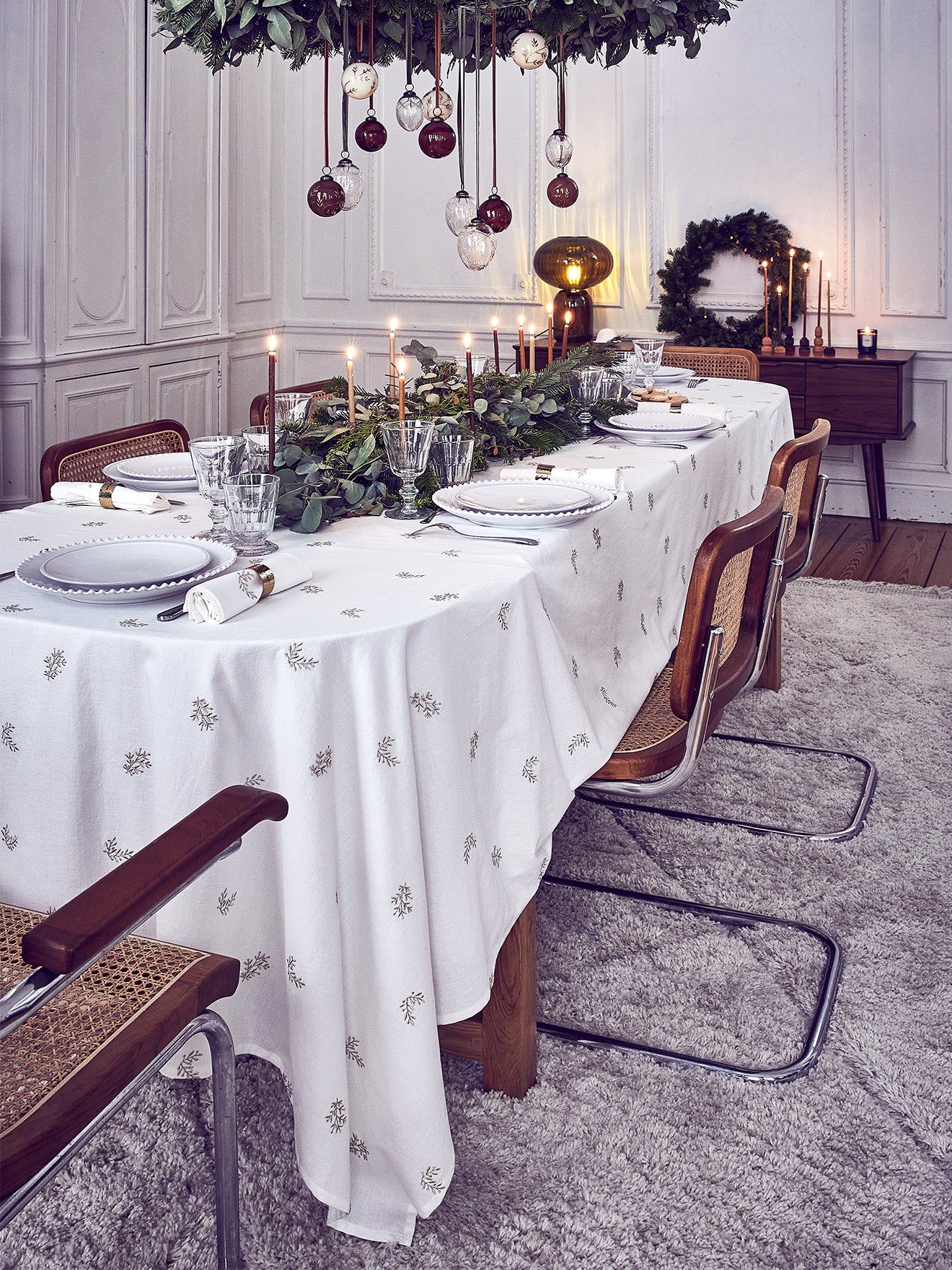 Nappe broderie dorée en coton tramé, CYRILLUS
