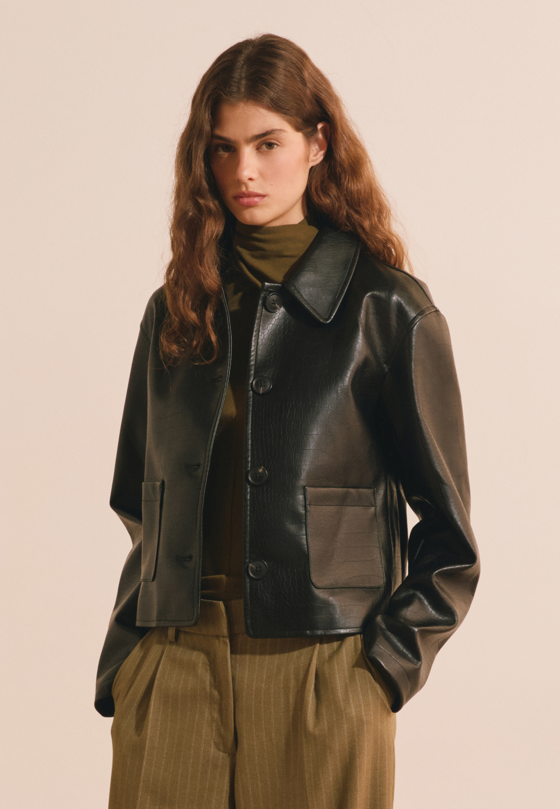 Veste boutonnée effet croco PARADE PU, ETAM
