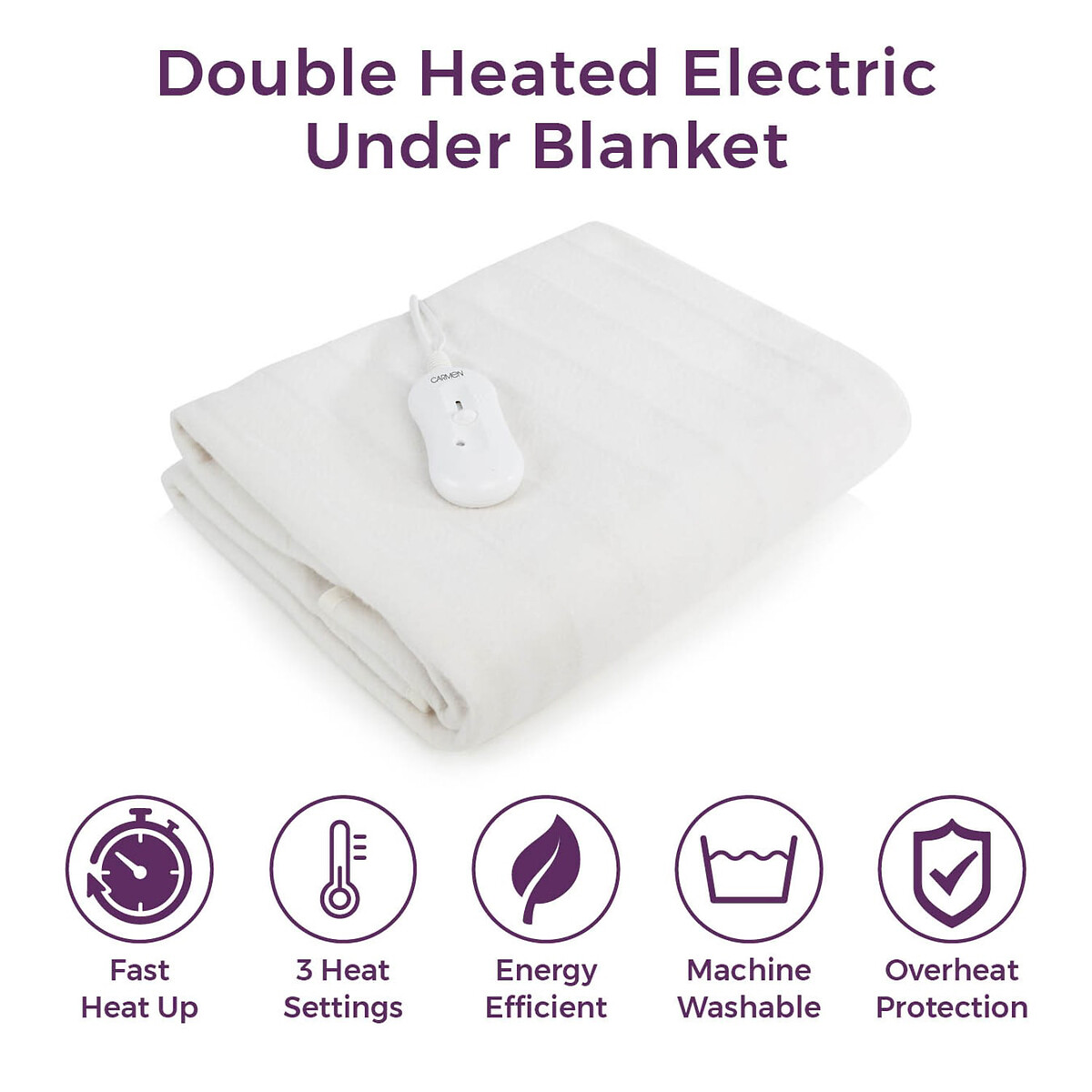 Double heated full size under blanket, white, Carmen | La Redoute