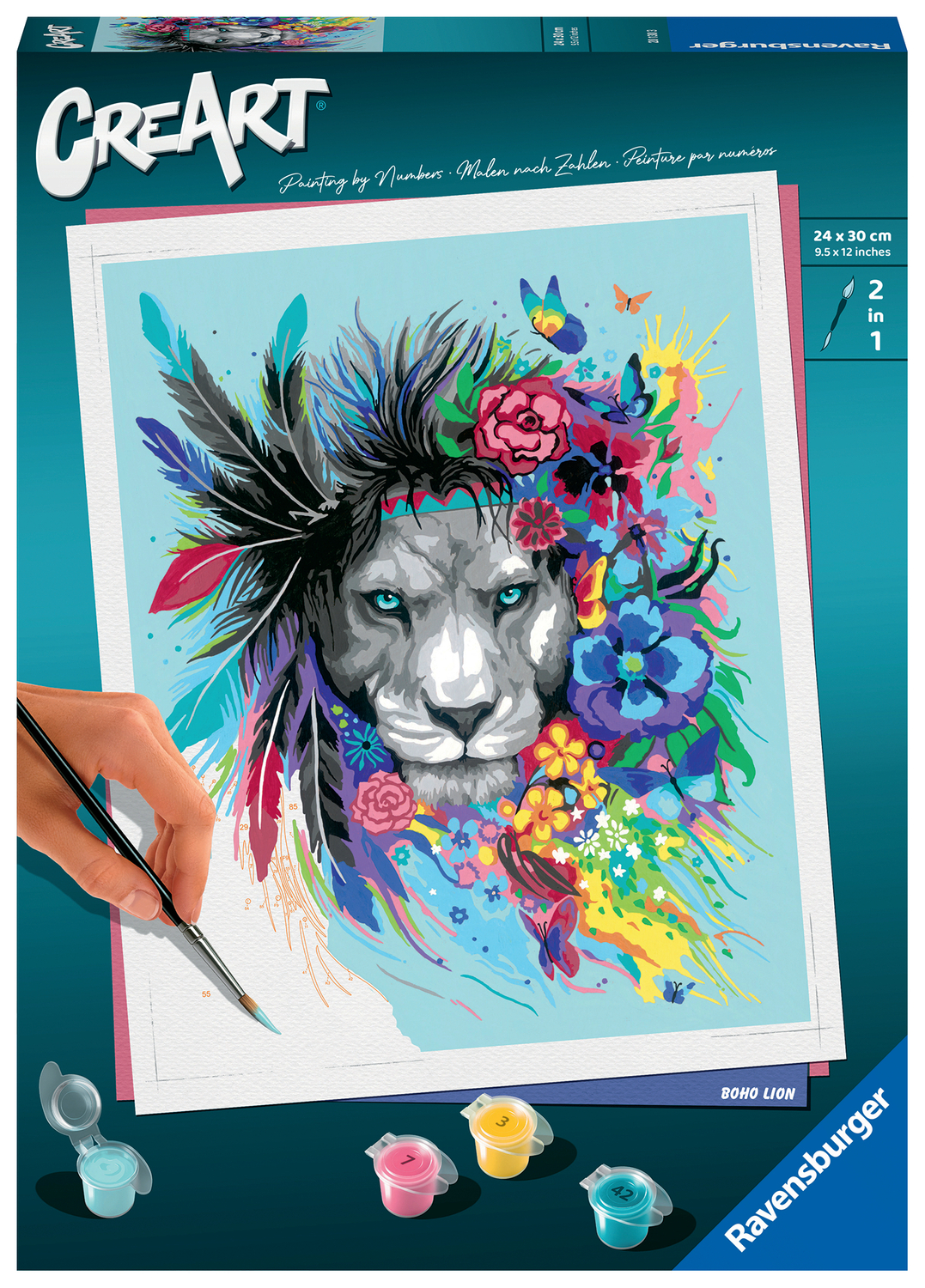 Creart - 24x30 cm - boho lion, RAVENSBURGER