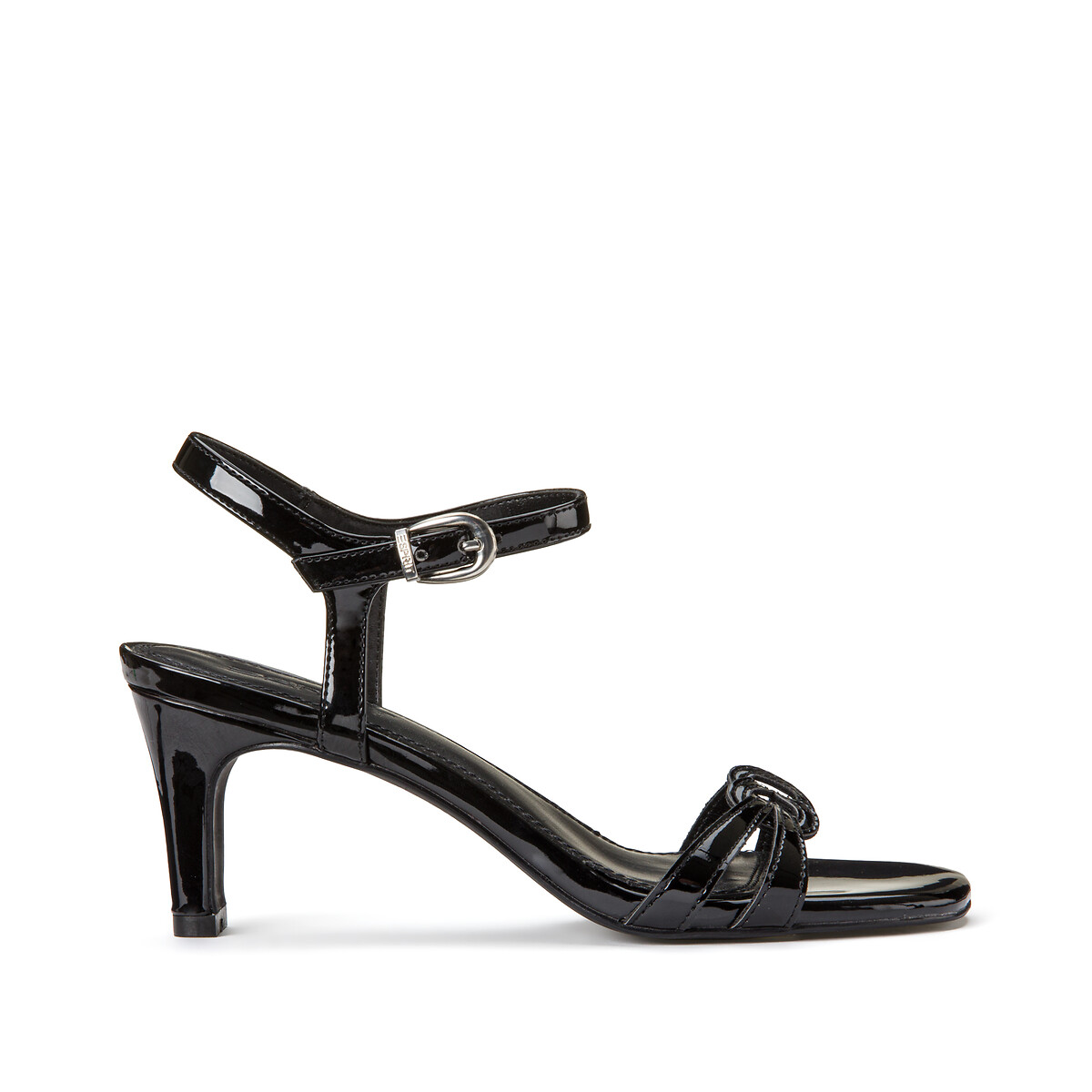 Gelakte sandalen met hak zwart Esprit | La Redoute