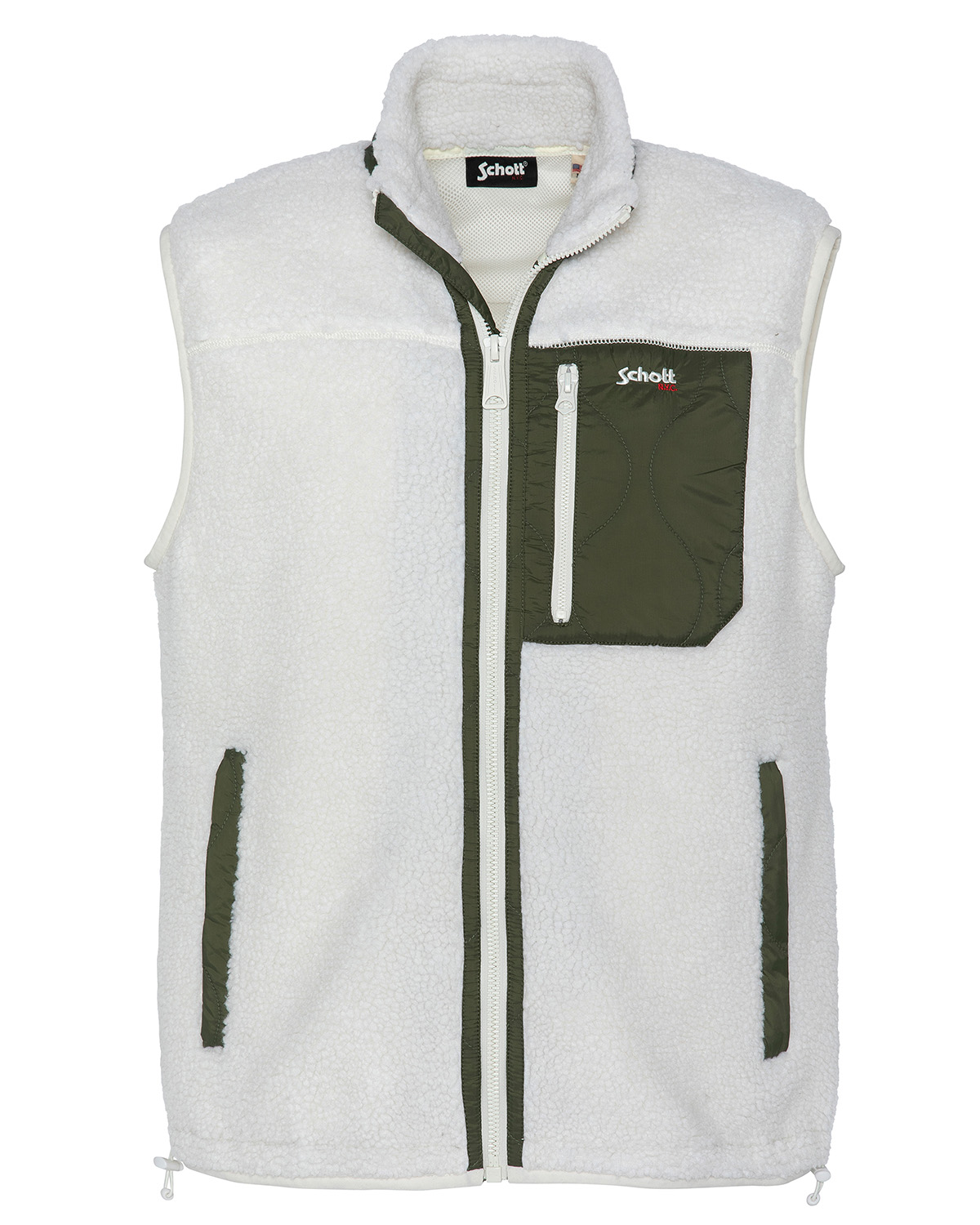 Sweatshirt zippé sans manche en sherpa, SCHOTT