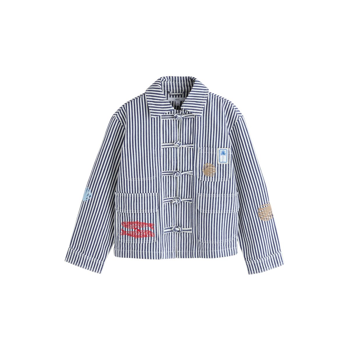 Veste brodée en coton à rayures, NEXT