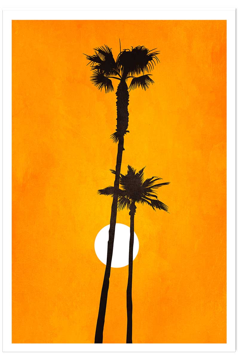 Affiche paysage Sunset palm, HEXOA
