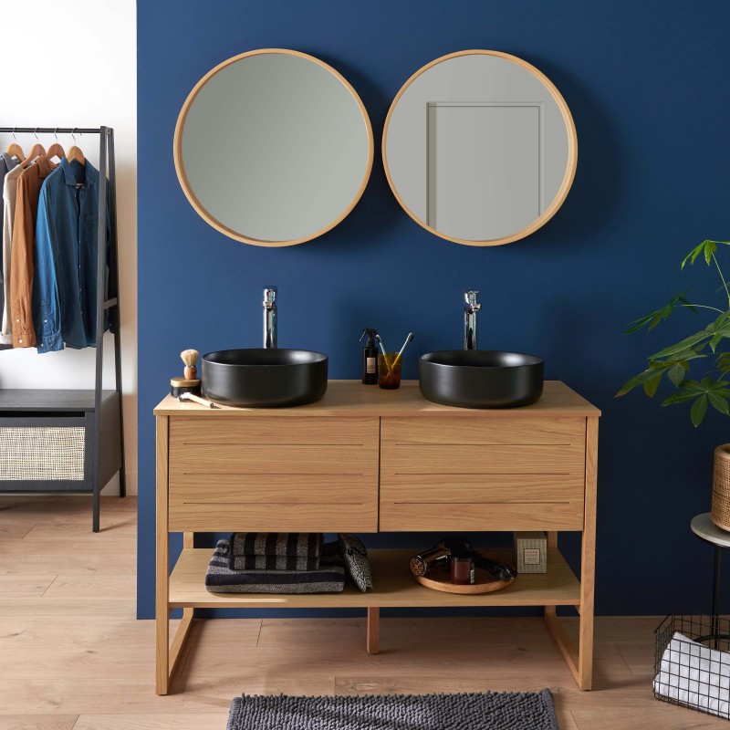 Meuble double +vasque +miroir ATOLL, MOB IN