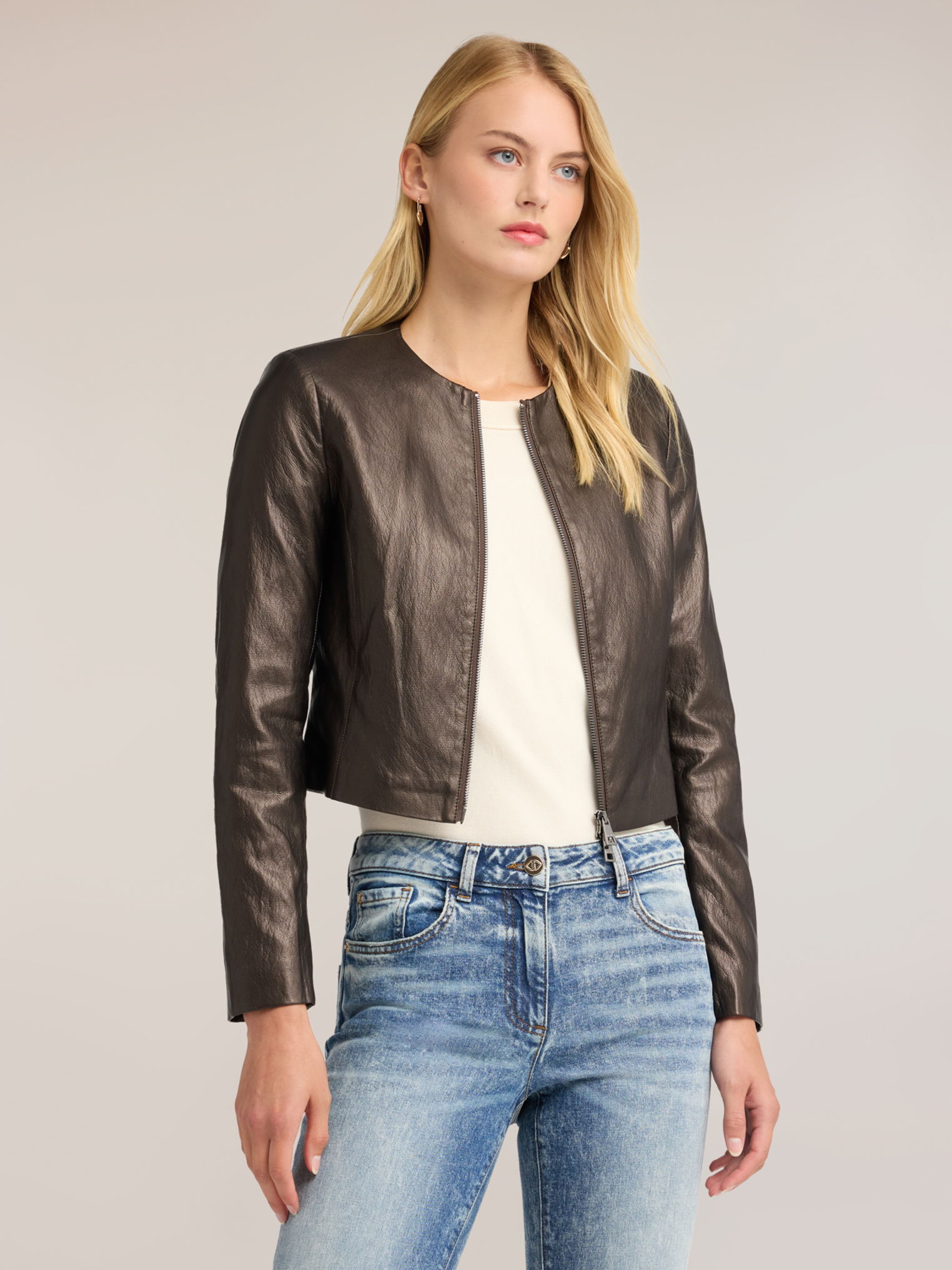 Veste sans col avec zip, MOTIVI
