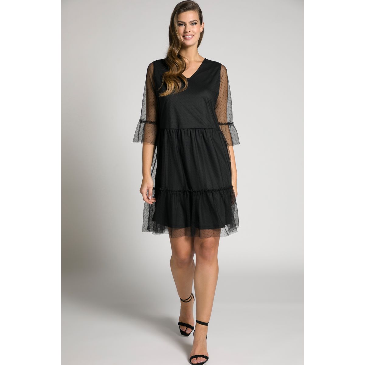 Robe noire habill e grande taille La Redoute