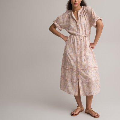 Floral Print Midaxi Dress with Puff Sleeves LA REDOUTE COLLECTIONS