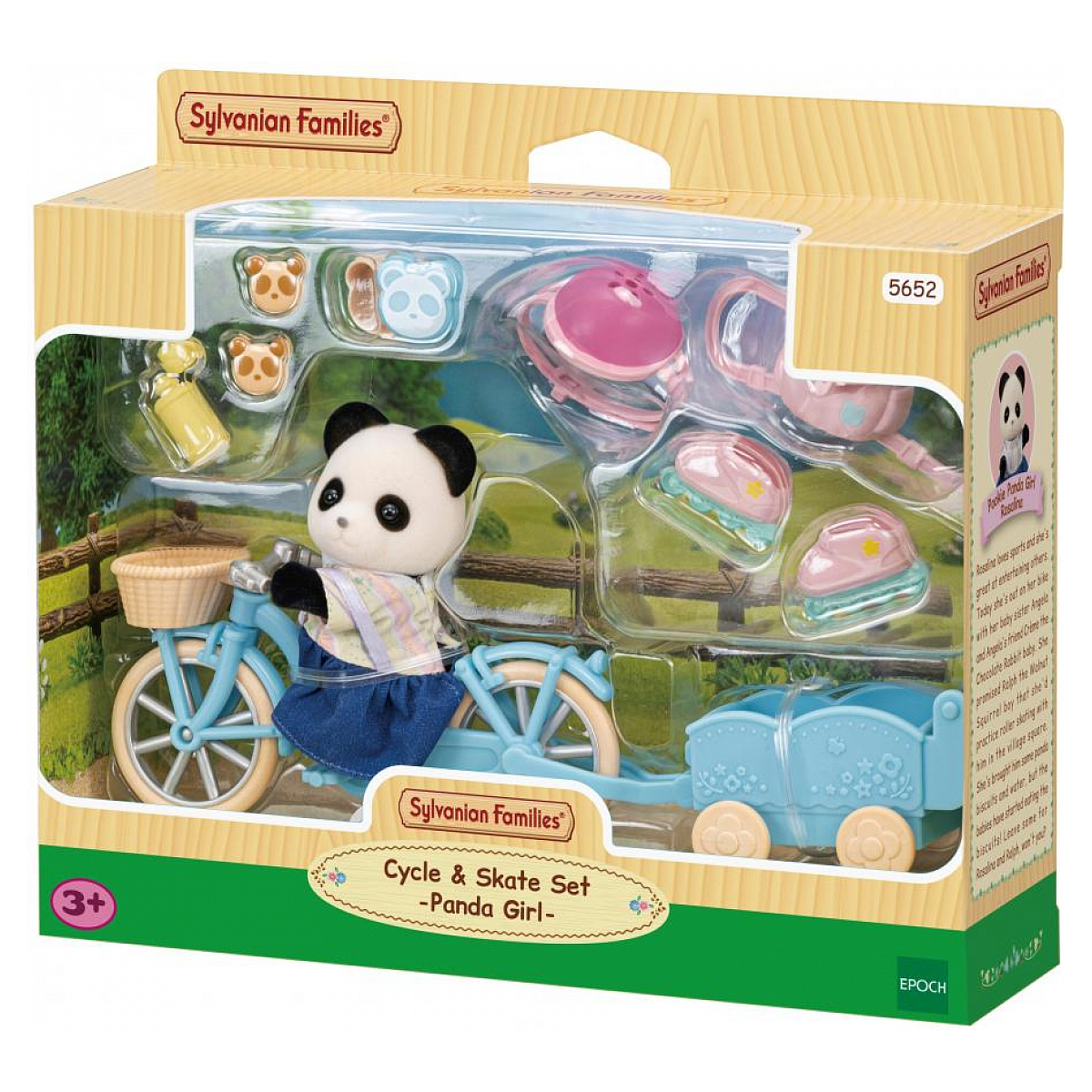 5652 fille panda son velo et sa remorque, SYLVANIAN FAMILIES