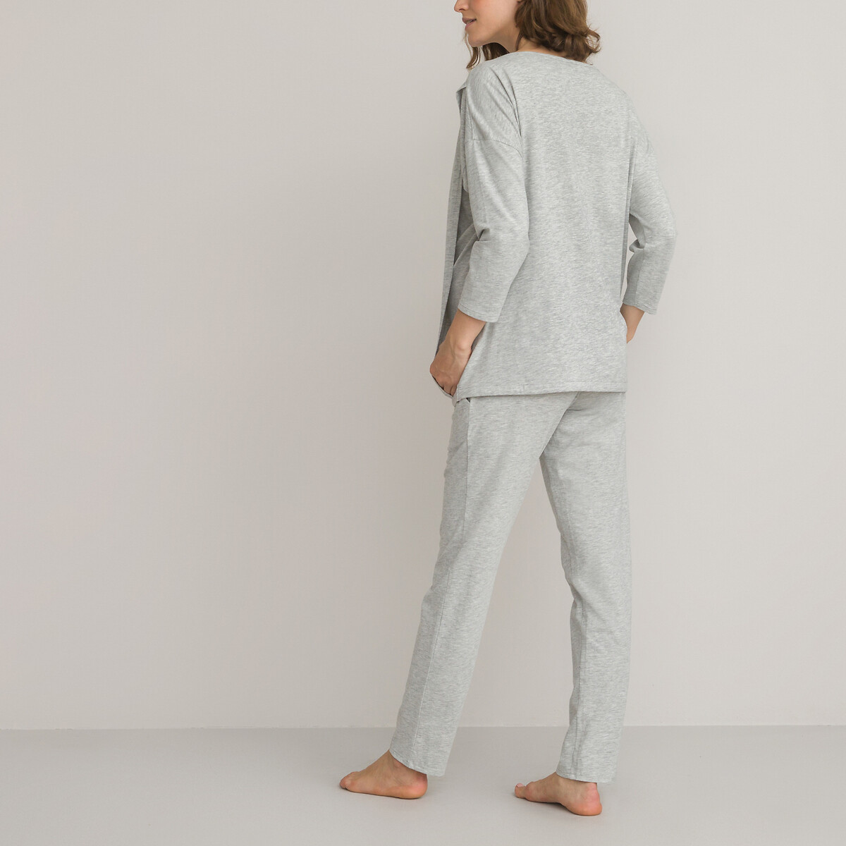 Cotton maternity/nursing pyjamas grey La Redoute Collections