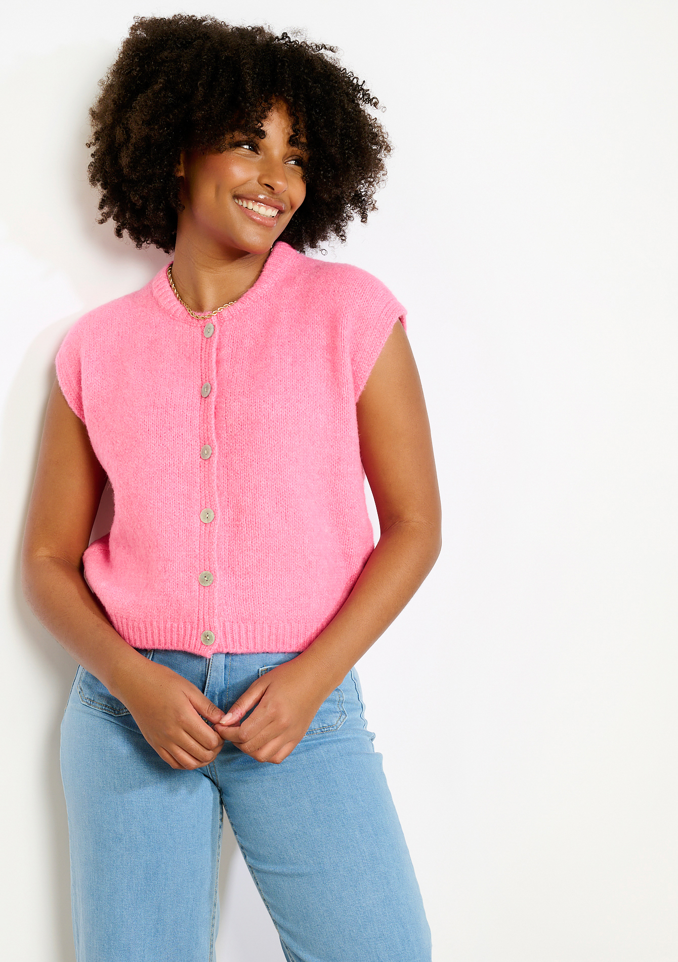 Gilet sans manches texturé, LOLALIZA