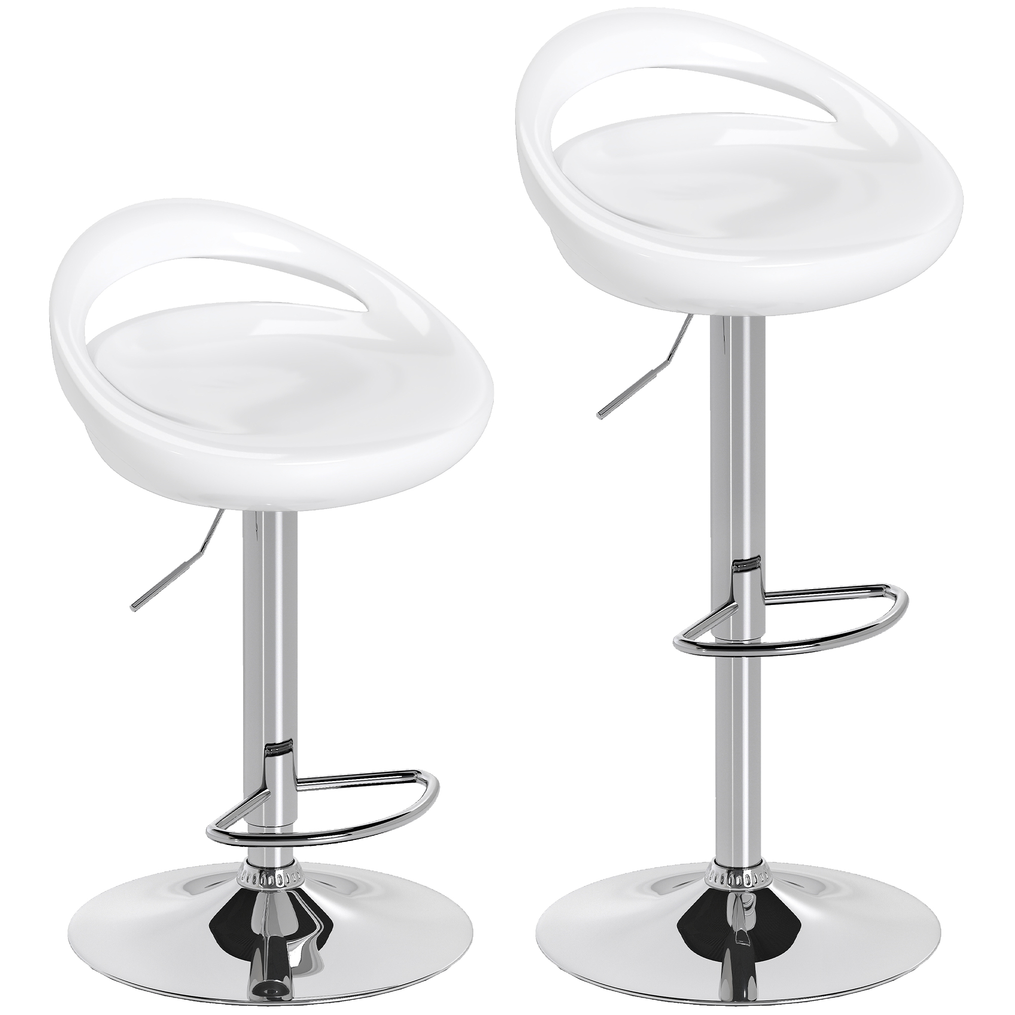 Tabouret de bar ABS Blanc, HOMCOM