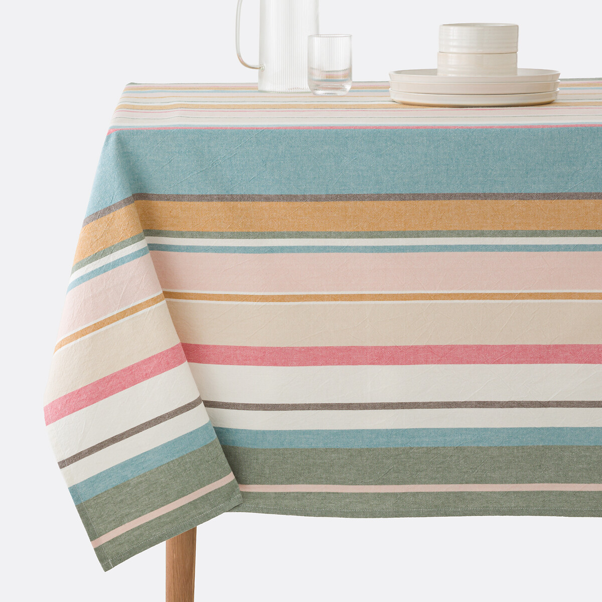 Nappe rayures coton lavé tissé-teint, Antika