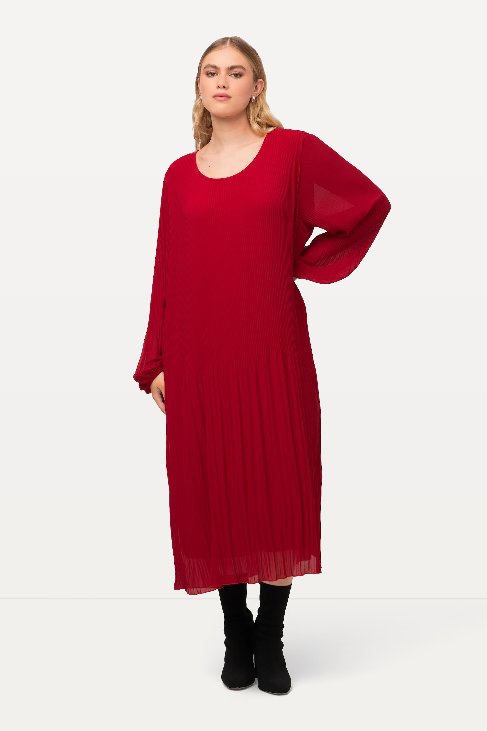 Robe midi plissée, silhouette en A, ULLA POPKEN