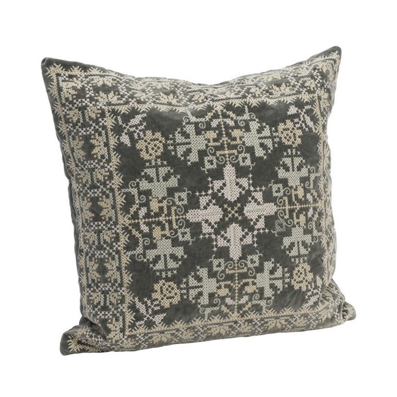Housse de coussin velours broderie artisanale, MADAM STOLTZ
