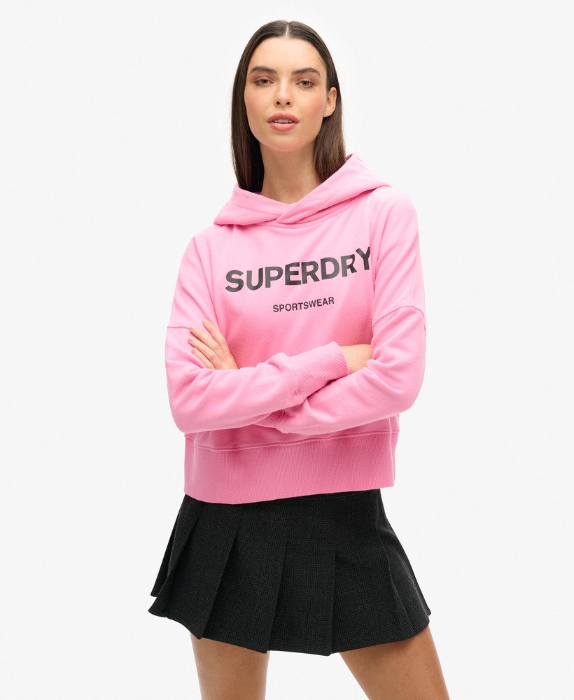 Sweat court droit à capuche Core Sport, SUPERDRY