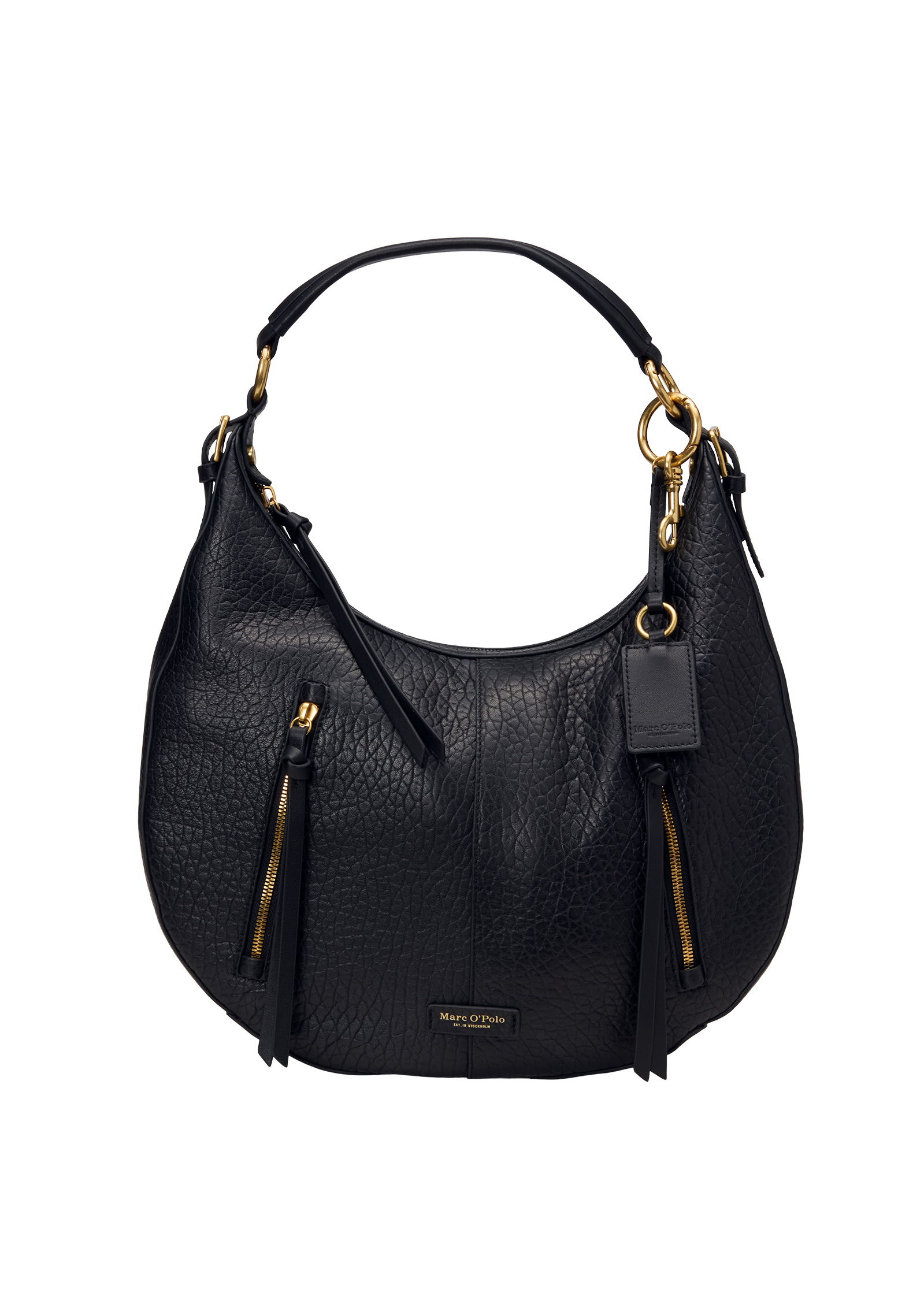 Sac à bandoulière large en cuir de mouton finement grainé, MARC O'POLO