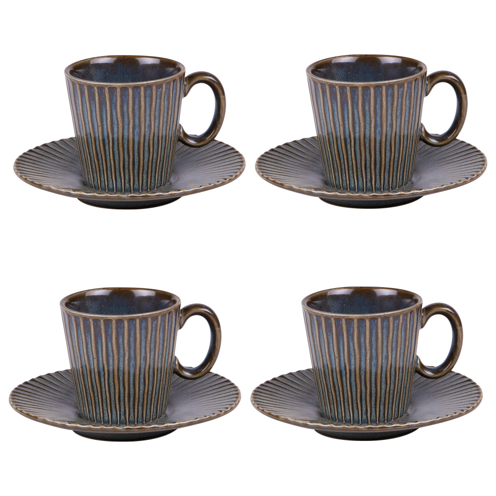 Coffret de 4 tasses à café avec sous tasses Liv   22 cl, TABLE PASSION