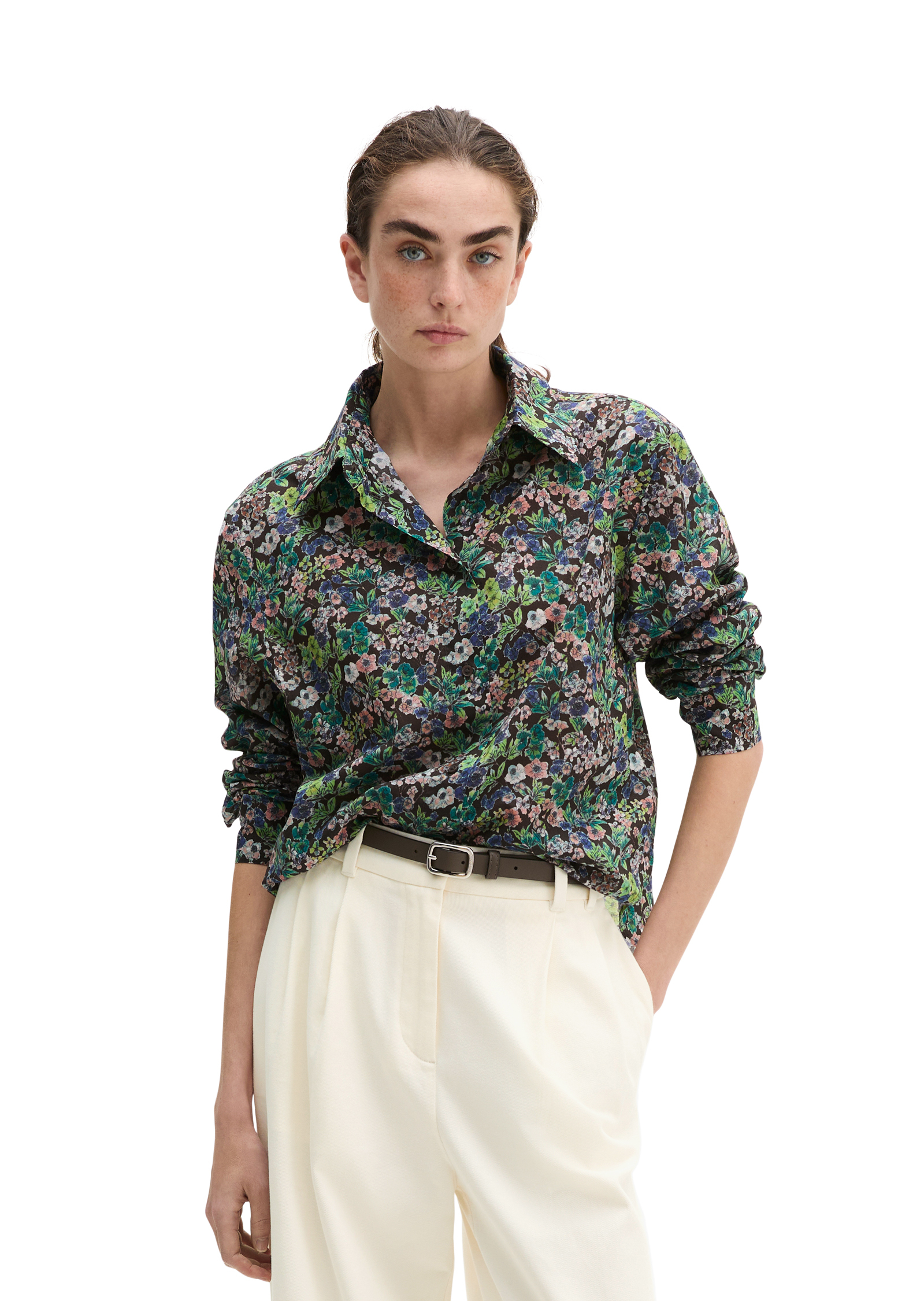 Blouse relaxed en voile de coton imprimé, MARC O'POLO