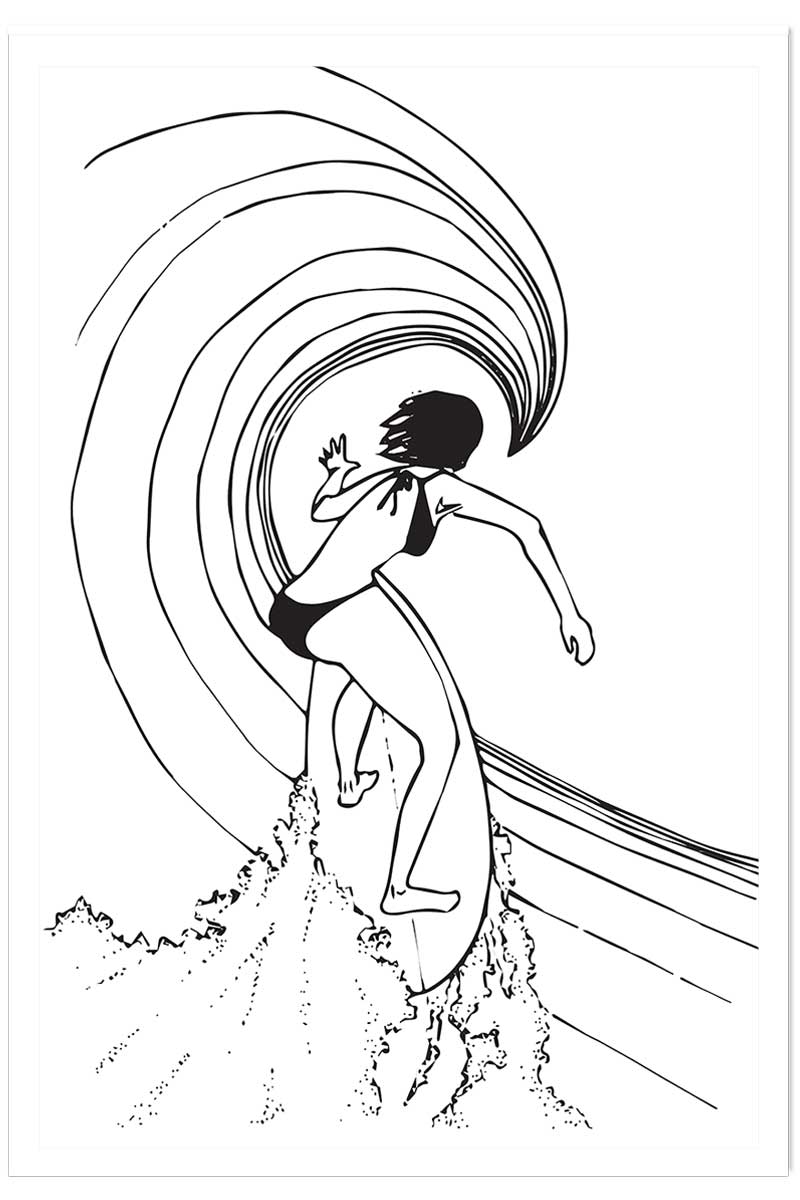 Poster surfeuse tube, HEXOA