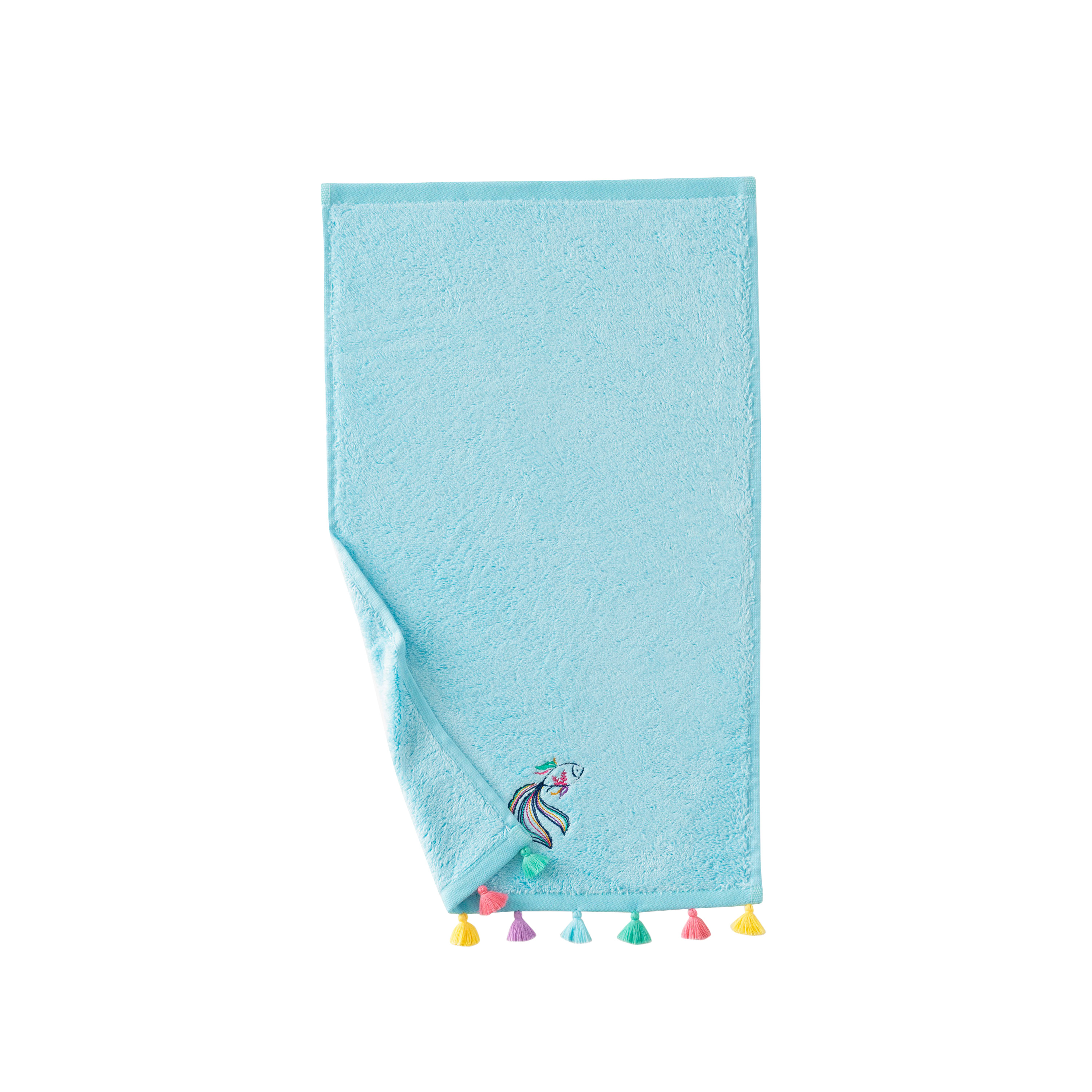 Serviette invité coton et viscose de bambou DEMILUNE, CARRE BLANC