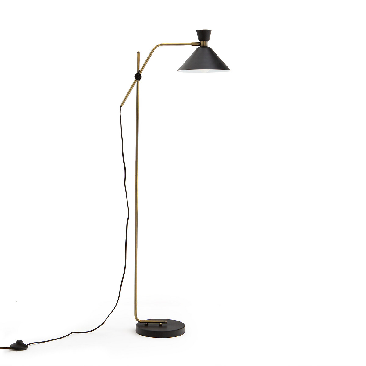 Zoticus Aged Brass Adjustable Reading Floor Lamp