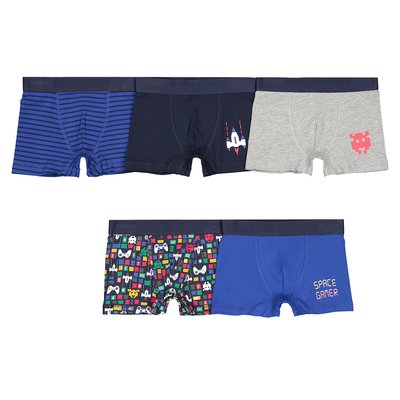 5er-Pack Boxershorts Bio-Baumwolle, Gaming-Print LA REDOUTE COLLECTIONS
