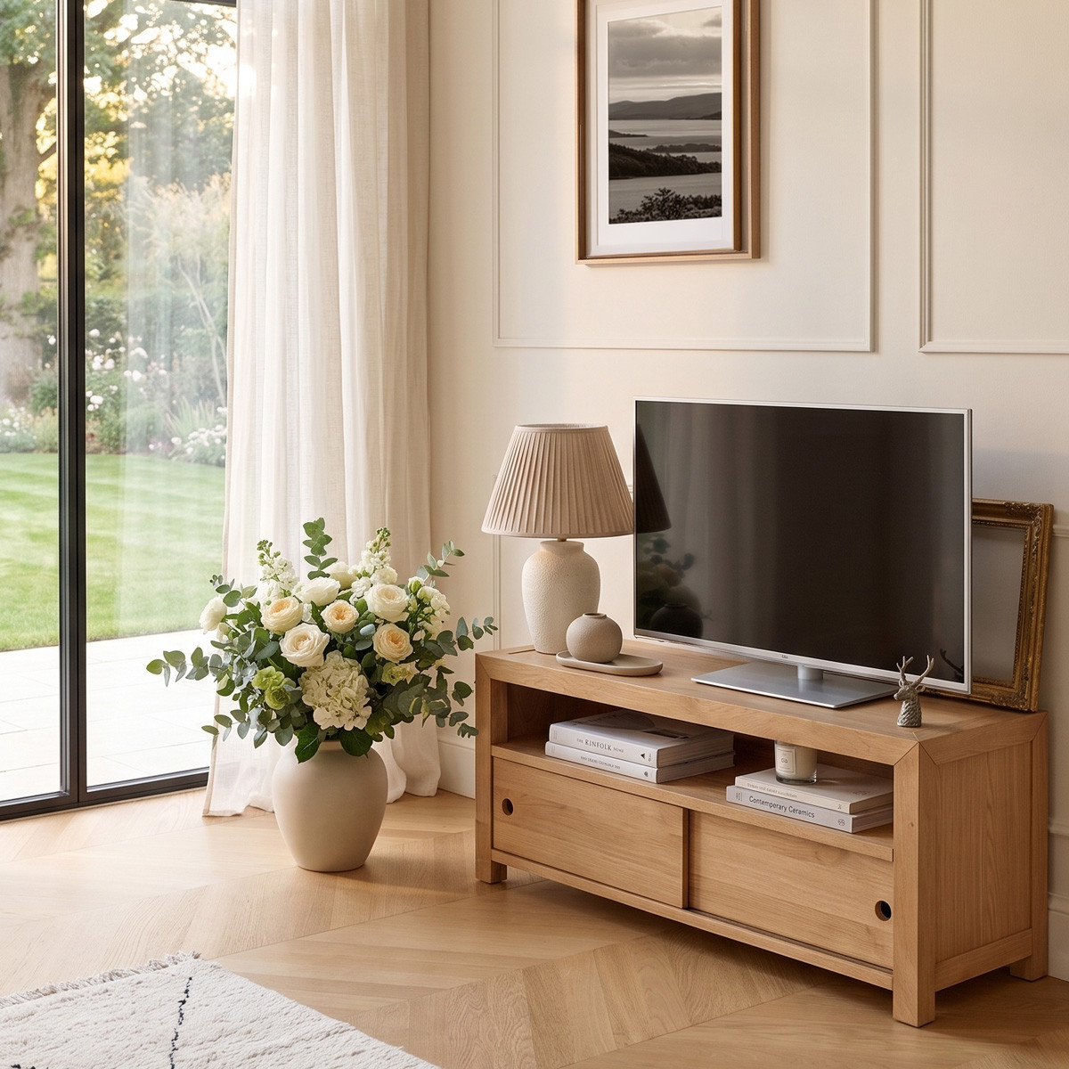 Meuble TV en chêne style contemporain PAOLA, ROBIN DES BOIS