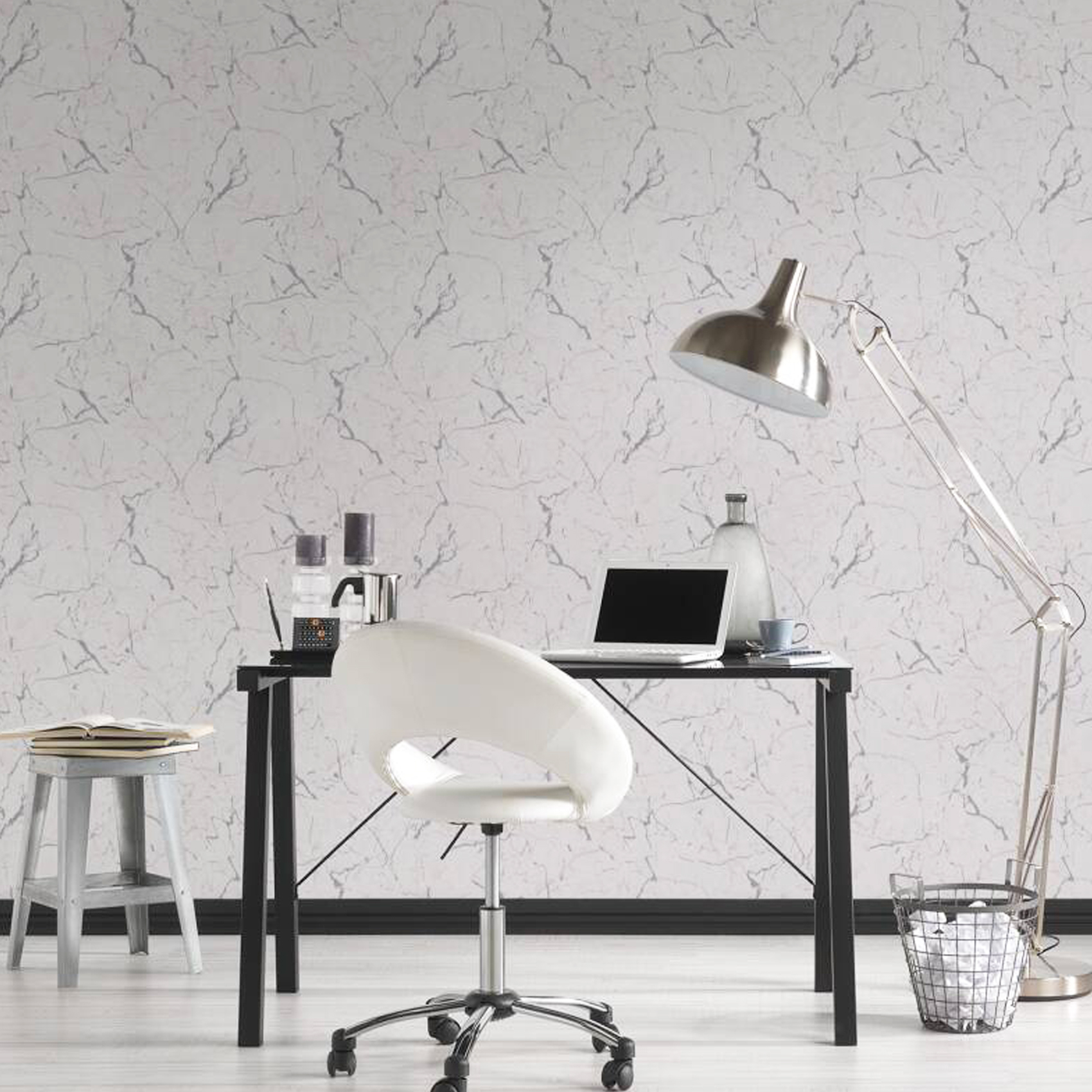 Papier peint marbre lisse, HOME MAISON