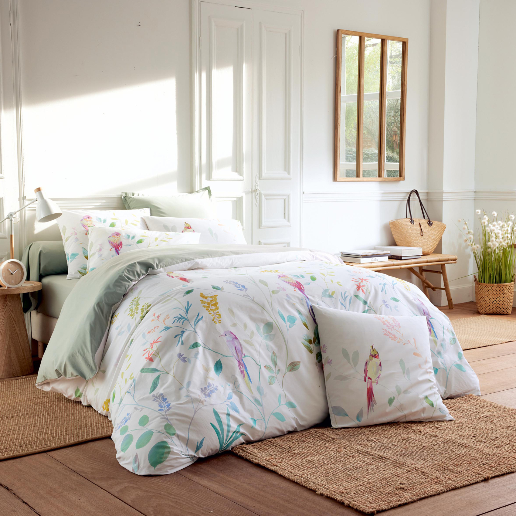 Parure de lit 3 pièces percale de coton 80 fils housse + taies, TRADILINGE