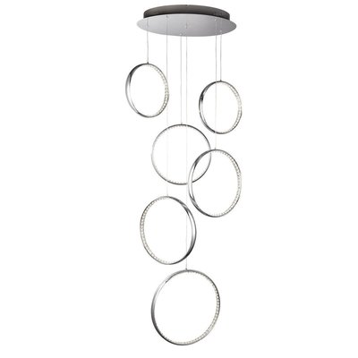 Suspensions Rings 56W LED Chrome BOUTICA-DESIGN