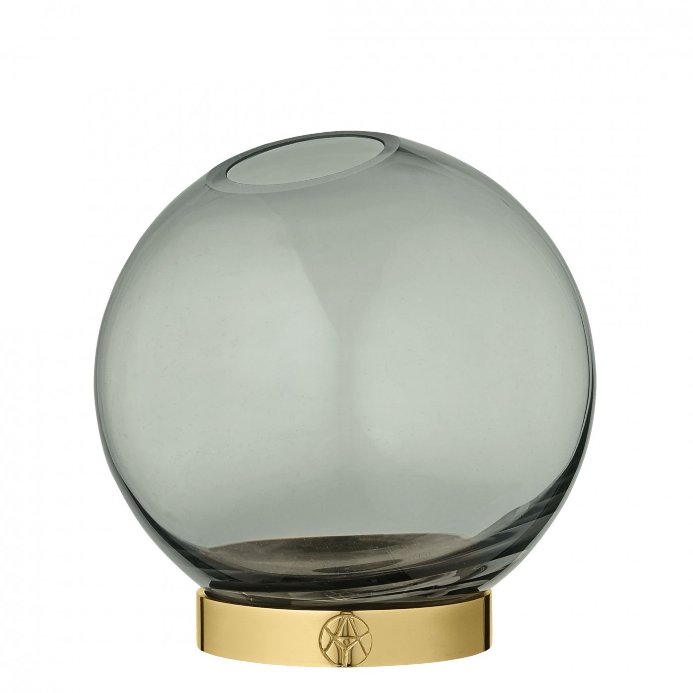 Vase Globe Verre et Laiton Mini Diam 10 cm, AYTM