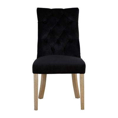Dining Chair In Velvet with Antique Rubberwood Legs SO'HOME