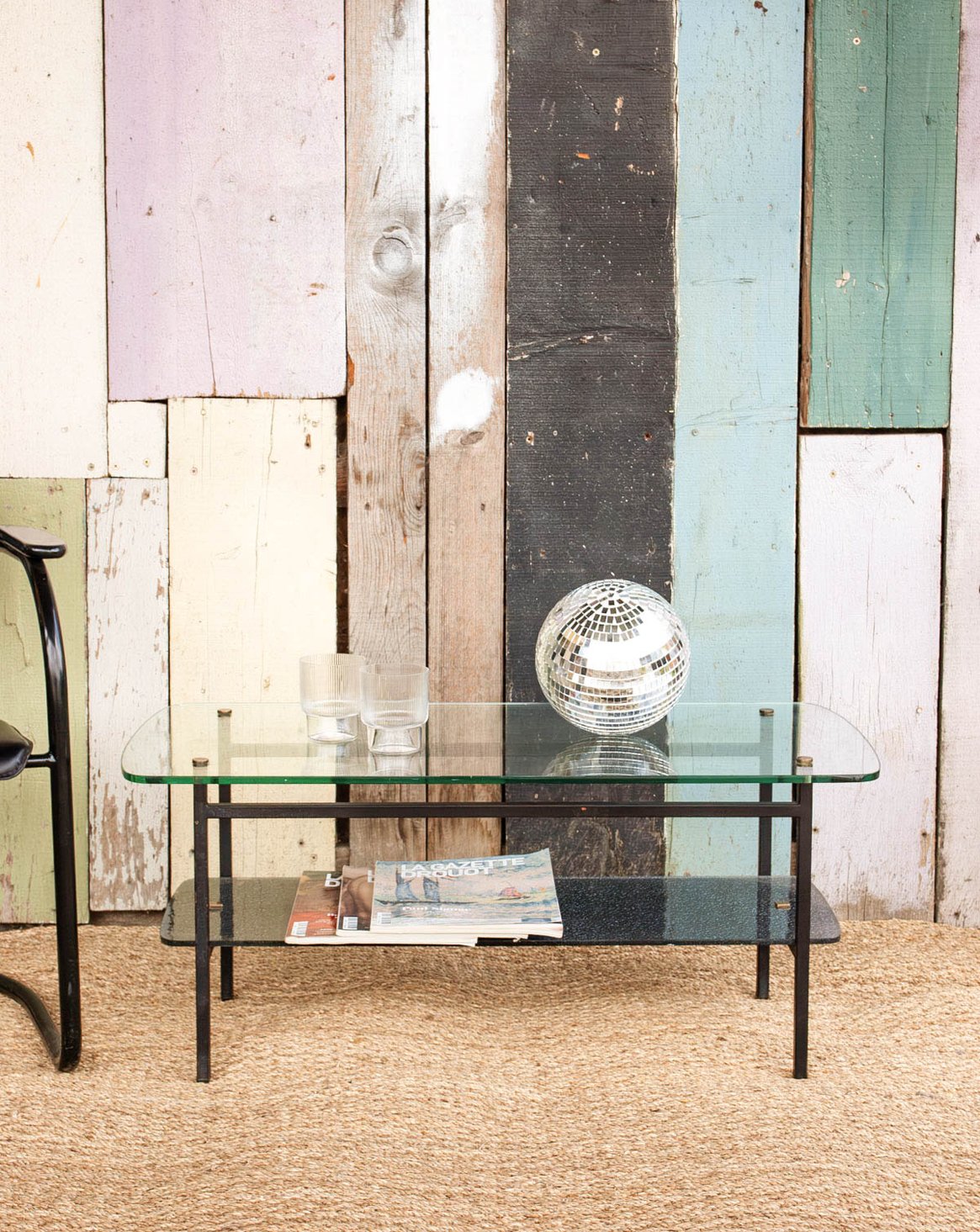 Table basse en verre Liv N°309 - Bon état, DEBONGOUT