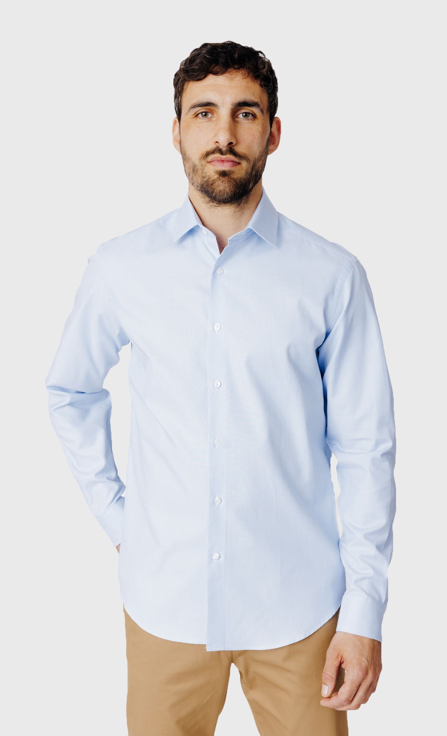 Chemise Regular fit double retors micro dessin, ACROSS