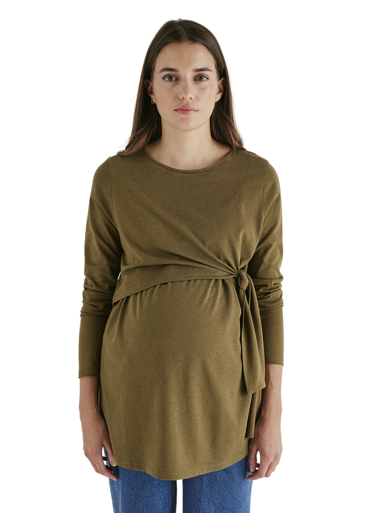 Tee-shirt long à noeud grossesse et allaitement, VERTBAUDET